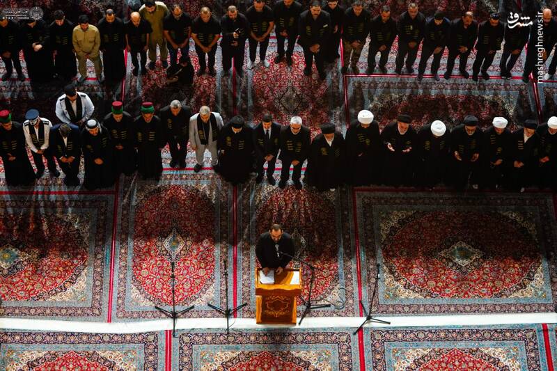 عکس/ پرچم حرم امیرالمومنین(ع) به رنگ ماتم درآمد