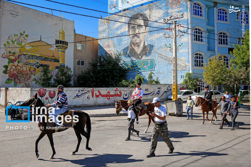 عکس/ کاروان سوارکاران بجنورد در راه مشهد الرضا (ع)