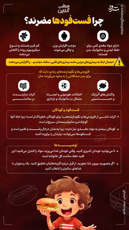 اینفوگرافیک/ چرا فستفودها مضرند؟