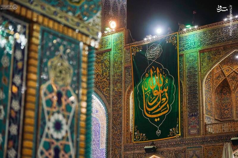 عکس / نصب کتیبههای ولادت پیامبر (ص) در حرم علوی 5