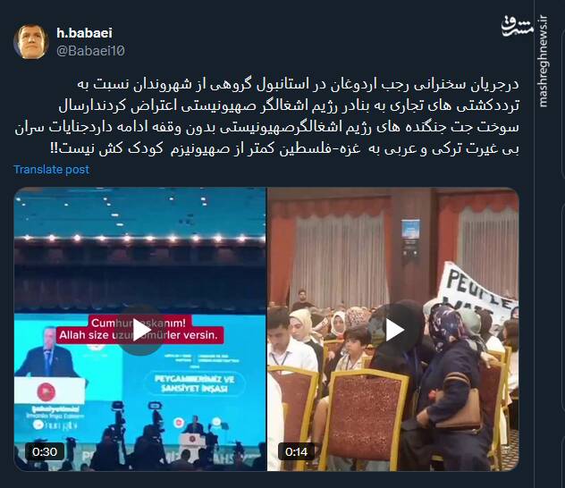 جنایات سران ترک و عرب در غزه کمتر از اسرائیل نیست