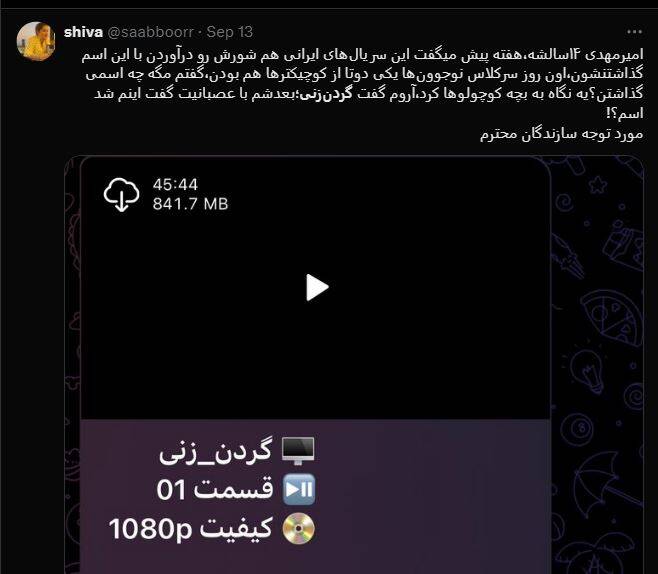 واکنشهای منفی کاربران به سریال گردنزنی 6