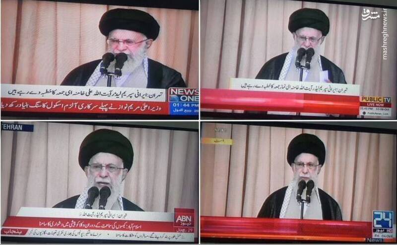 عکس / پخش صحبتهای رهبر انقلاب در نماز جمعه در شبکههای خارجی 7