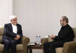 ادای احترام عارف به شهید نصرالله در دفتر حزبالله