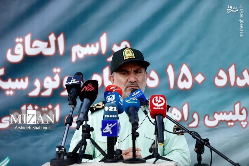 عکس/ آیین الحاق ۱۵۰ دستگاه موتورسیکلت به ناوگان پلیس راهور تهران