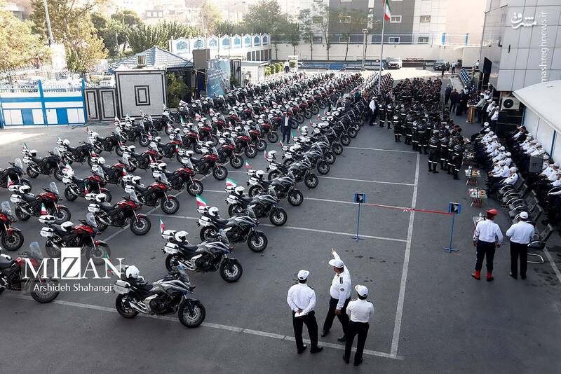 عکس/ آیین الحاق ۱۵۰ دستگاه موتورسیکلت به ناوگان پلیس راهور تهران