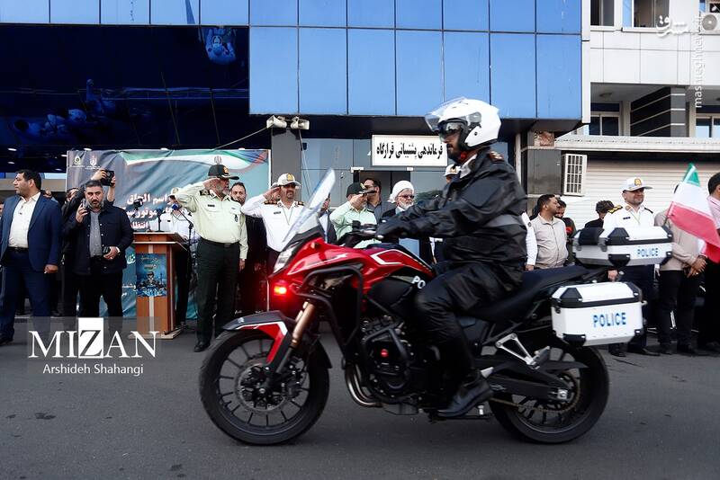 عکس/ آیین الحاق ۱۵۰ دستگاه موتورسیکلت به ناوگان پلیس راهور تهران