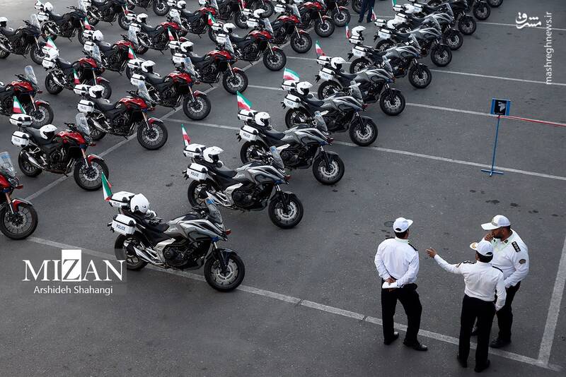 عکس/ آیین الحاق ۱۵۰ دستگاه موتورسیکلت به ناوگان پلیس راهور تهران