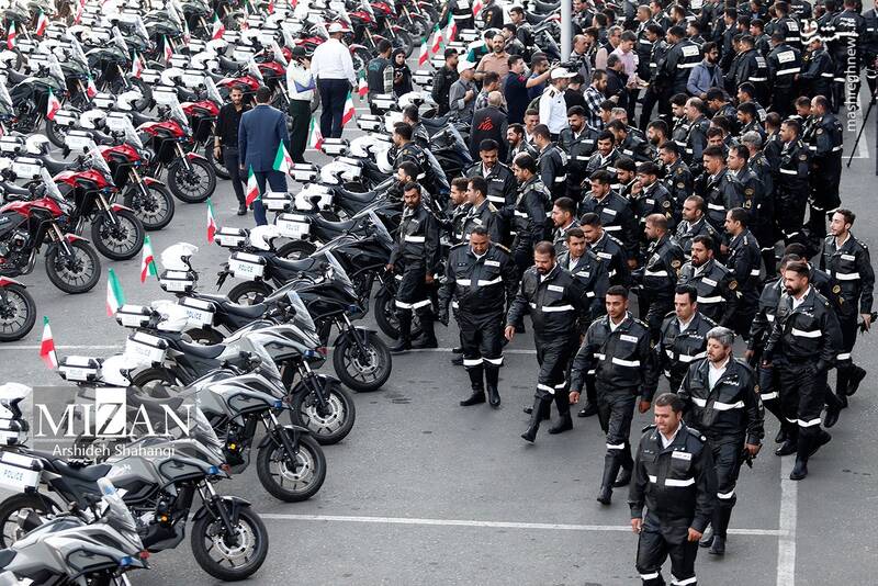 عکس/ آیین الحاق ۱۵۰ دستگاه موتورسیکلت به ناوگان پلیس راهور تهران