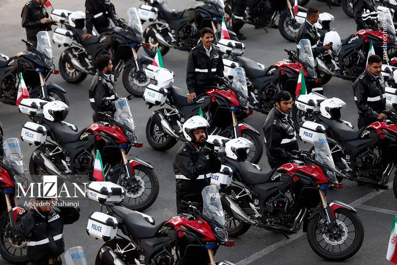 عکس/ آیین الحاق ۱۵۰ دستگاه موتورسیکلت به ناوگان پلیس راهور تهران