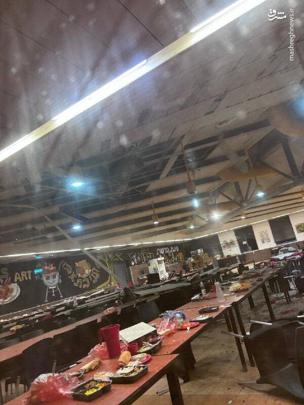 عکس/ وضعیت سالن غذاخوری تیپ گولانی بعد از حمله حزبالله
