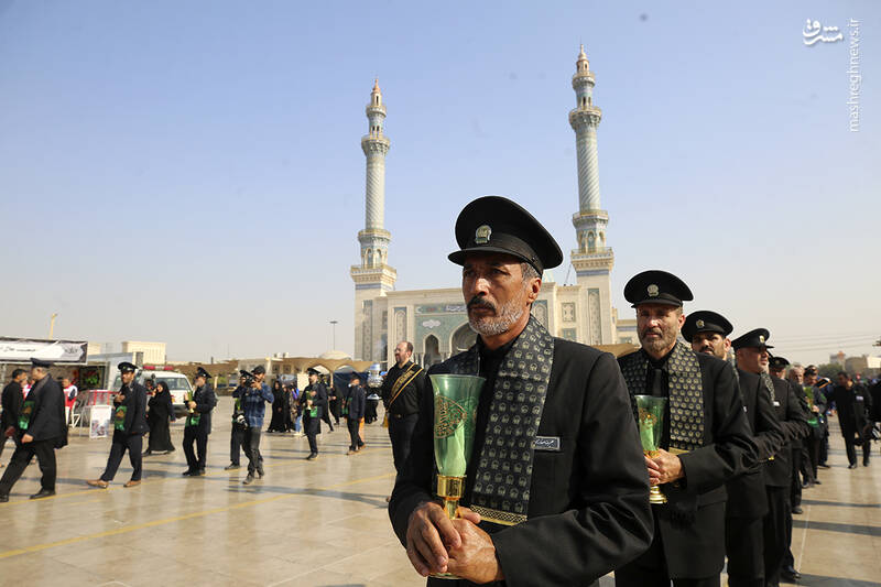 عکس/ دسته عزای خادمان حرم مطهر در روز شهادت حضرت معصومه(س)