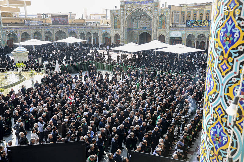 عکس/ دسته عزای خادمان حرم مطهر در روز شهادت حضرت معصومه(س)