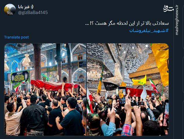 میزبانی توئیتریها از شهید راه قدس در صفحات خود