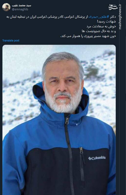 پیام توئیتریها در پی شهادت دکتر ایرانی در لبنان