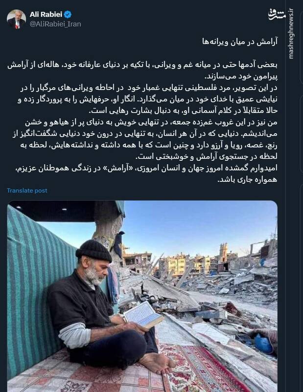 آرامش در میان ویرانهها