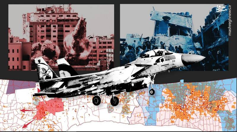 تخریب بافت شهری غزه؛ معادل ۶ بمب اتمی هیروشیما/ تکرار سناریوی "زمین سوخته" از غزه تا جنوب لبنان +نقشه و تصاویر