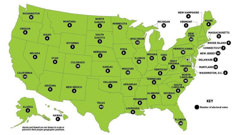 نقشهی الکترال کالج ایالات متحده