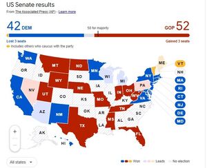 کرسی‌های جمهوری‌خواهان در سنای آمریکا به ۵۲ رسید