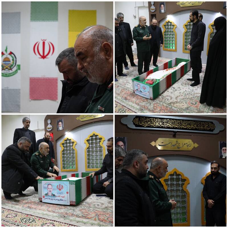 عکس/ حضور سردار سلامی بر سر پیکر شهید پورهاشمی در معراج شهدا