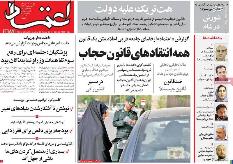 هشدار رادیکالها به پزشکیان درباره تنشهای خیابانی/ اجرای قانون حجاب و عفاف اجرایی به معنای پایان وفاق است!