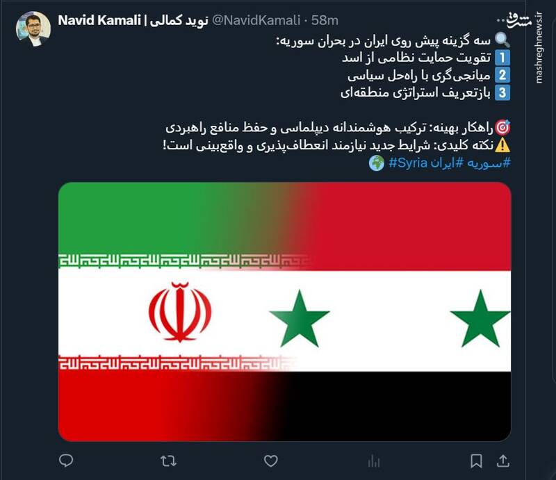 سه گزینه پیش روی ایران در بحران سوریه