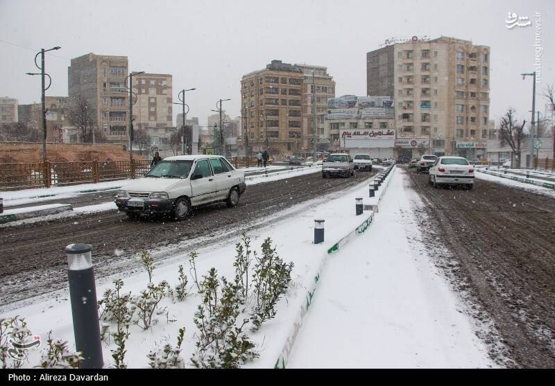 عکس/ بارش برف در اردبیل
