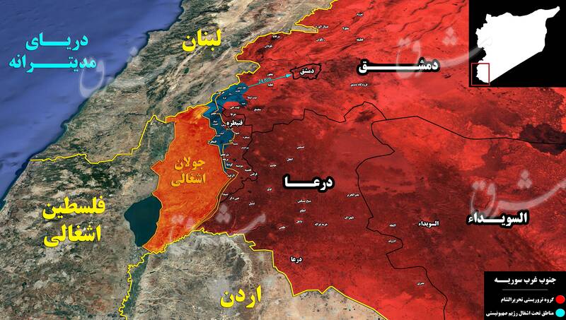 پیشروی صهیونیست‌ها در خاک سوریه/ اشغال ۲۷۶ کیلومتر مربع از استان‌های دمشق و قنیطره با همکاری تحریر الشام و آنکارا + نقشه میدانی