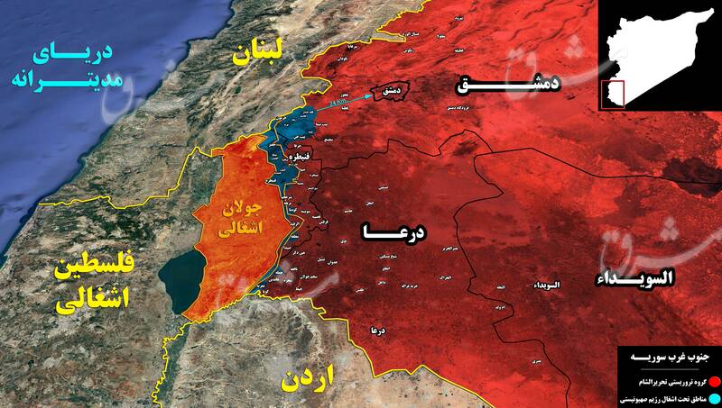 اشغال ۳۷۸ کیلومتر مربع از مساحت استان دمشق، درعا و قنیطره/ جزئیات طرح سه مرحلهای صهیونیستها برای پیشروی در جنوب غرب و جنوب سوریه + نقشه میدانی