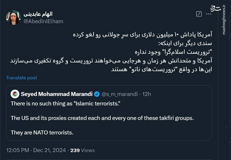 سندی دیگر برای اینکه "تروریست اسلامگرا" وجود نداره