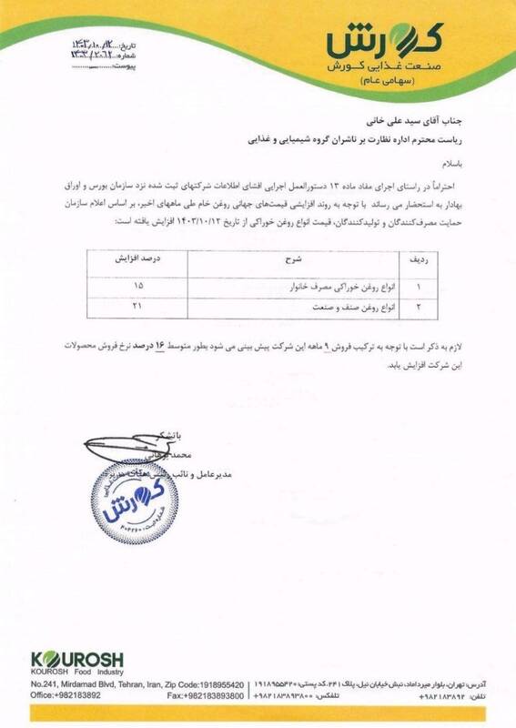 قیمت روغن ۱۵ درصد افزایش یافت