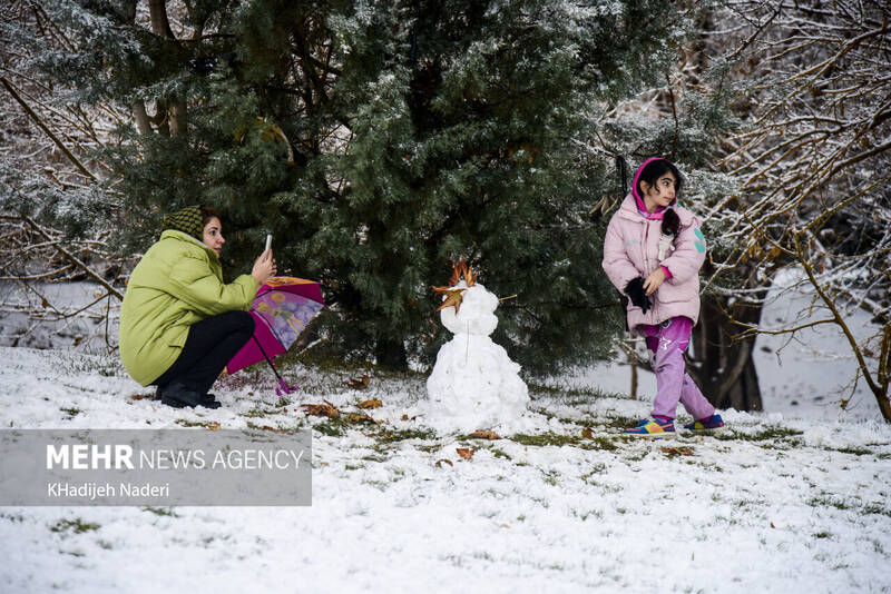 عکس/ اولین بارش برف زمستانی در اصفهان