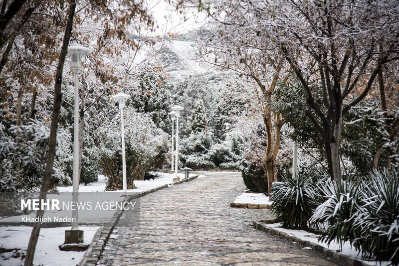 عکس/ اولین بارش برف زمستانی در اصفهان