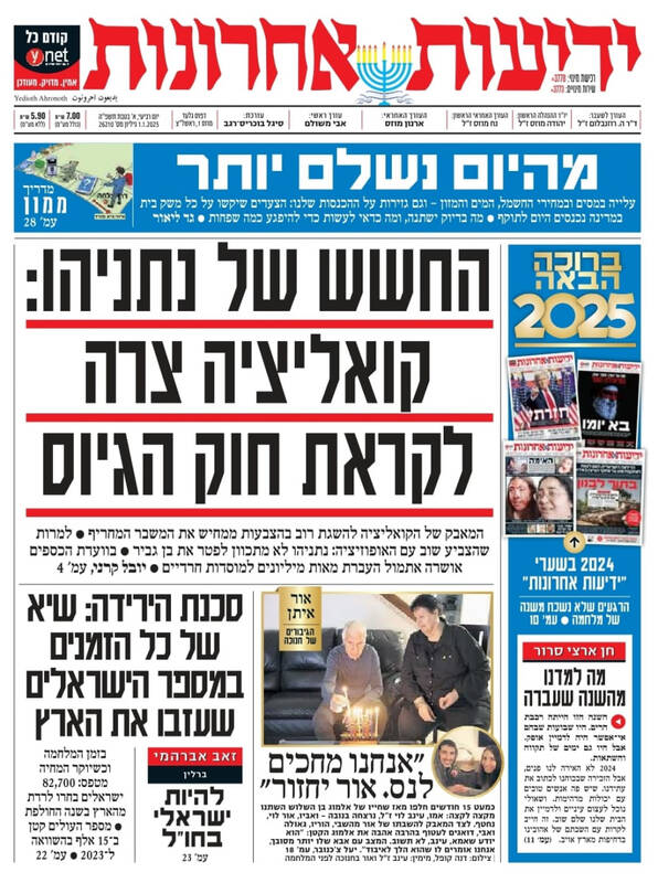 صفحه نخست روزنامههای عبری زبان/ زنگ خطر مهاجرت معکوس صهیونیستها