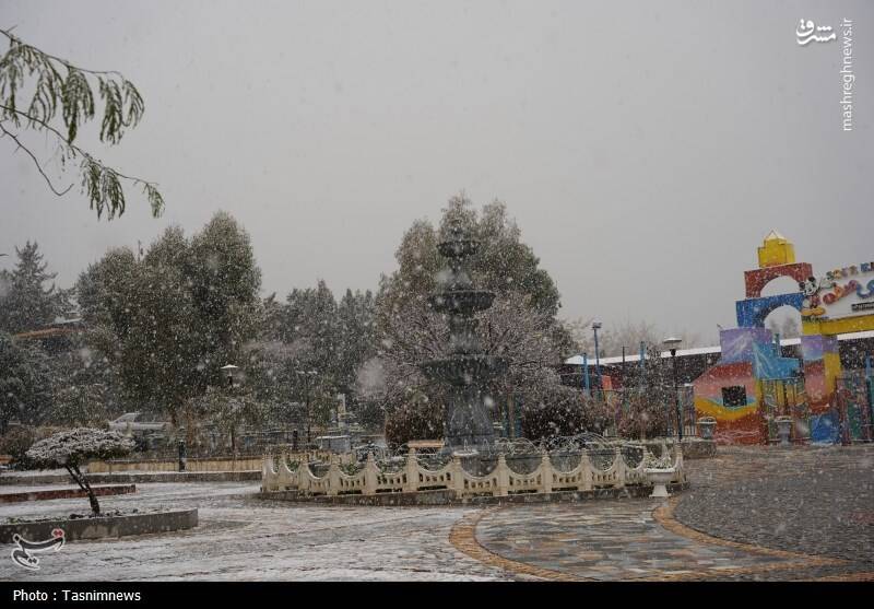 عکس/ نخستین برف زمستانی اصفهان