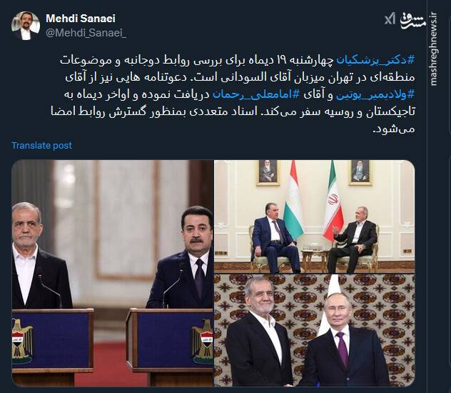 گزارشی از برنامههای دیپلماتیک پزشکیان در دی ماه