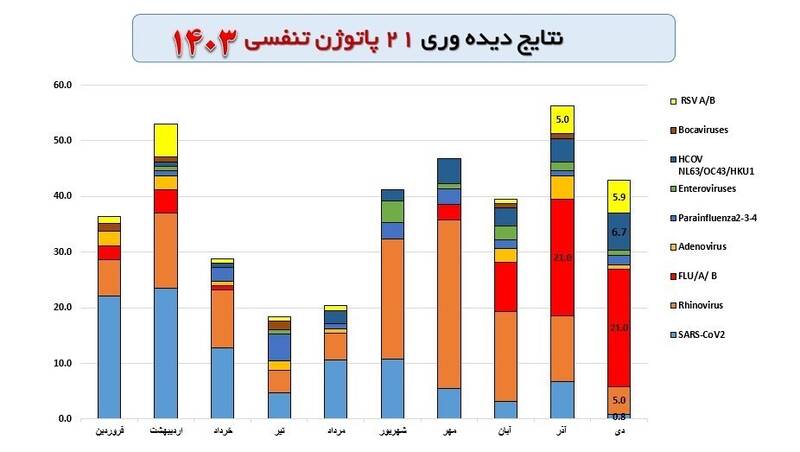 آنفلوآنزا و کرونا در صدر ویروسهای تنفسی