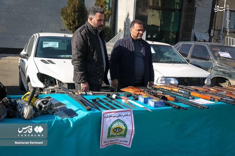 عکس/ سلاحهای کشف شده از سارقان در استان البرز