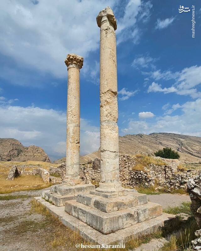 تصاویری دیده نشده از ستونهای یادبود شهر تاریخی بیشاپور