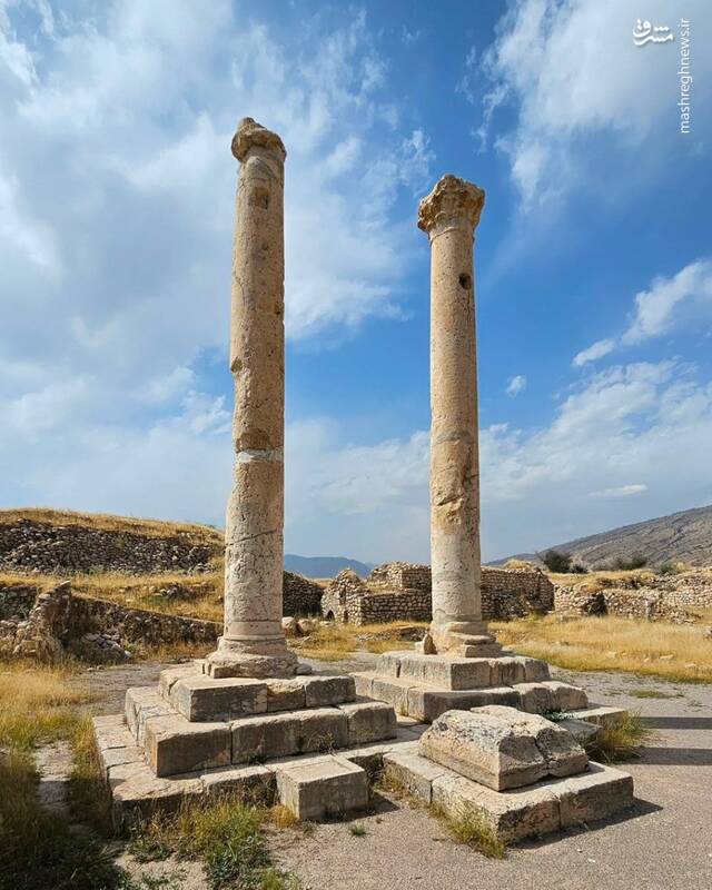 تصاویری دیده نشده از ستونهای یادبود شهر تاریخی بیشاپور
