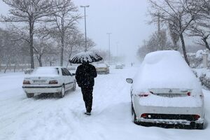 بارش شدید برف در زنجان