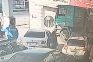 فیلم/ آتش گرفتن راننده خانم در پمپ بنزین بابل