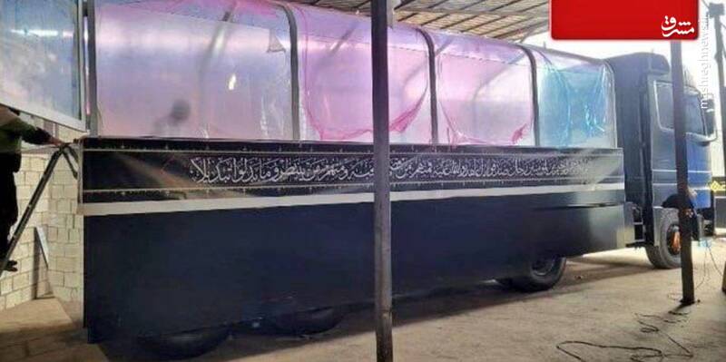 تابوت و خودروی حمل پیکر شهید سید حسن نصرالله