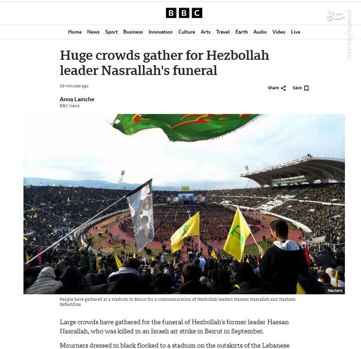 بازتاب تشییع پیکر شهید نصرالله و شهید صفی الدین در رسانههای رژیم صهیونیستی و جهان
