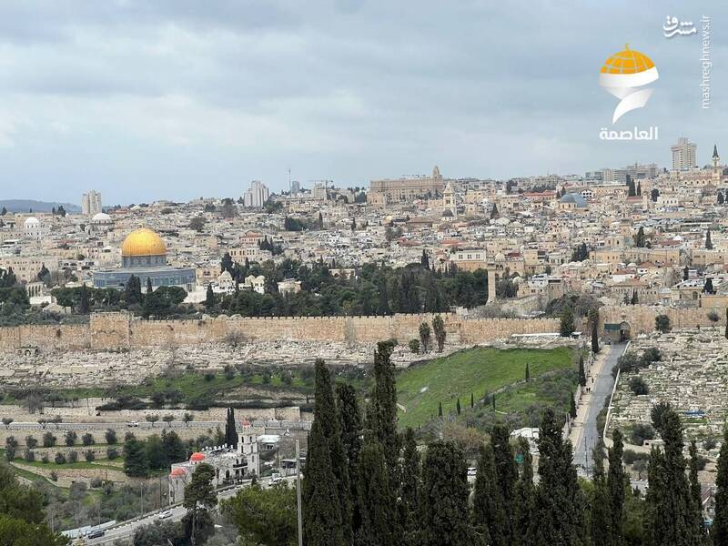 نمایی زیبا از مسجدالاقصی از فراز "جبلالزیتون"