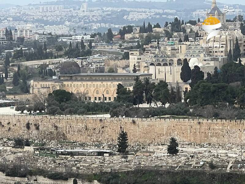 نمایی زیبا از مسجدالاقصی از فراز "جبلالزیتون"