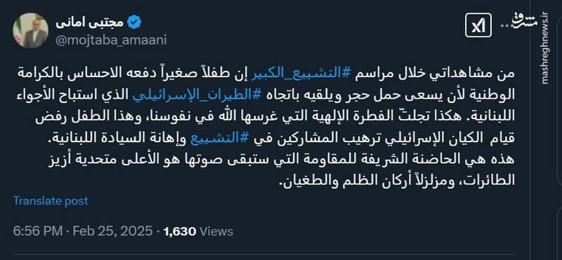 امانی: صدای مقاومت صدای جنگندهها را به چالش میکشد