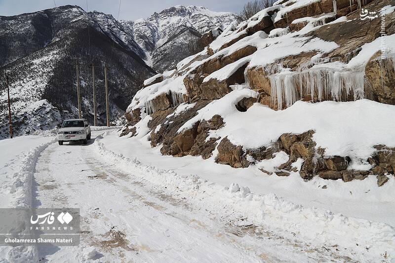 عکس/ طبیعت برفی کوهستان چالوس