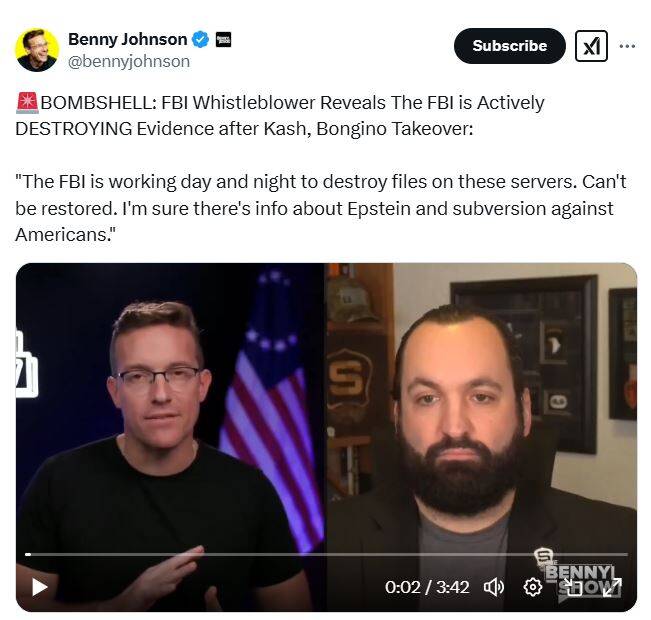 حذف اطلاعات بزرگترین پروندههای فساد «دولت پنهان» توسط FBI/ آیا رییس جدید FBI رازهای سیاه جفری اپستین را فاش خواهد کرد؟