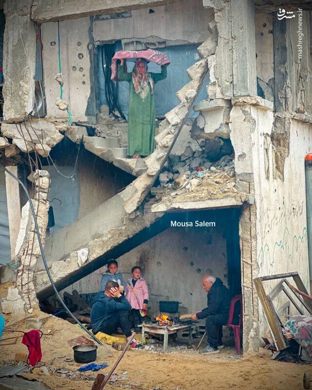 تصویری زیبا از افطار در غزه